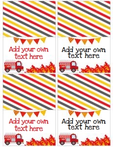 Firetruck Birthday Food Table (white) - www.printerfairy.com design preview