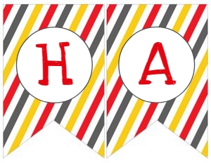 Firetruck Birthday Banner (white) - www.printerfairy.com design preview