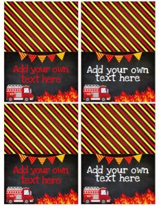 Firetruck Birthday Food Table (black) - www.printerfairy.com design preview