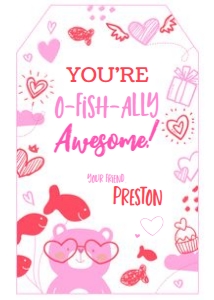 Valentines Day Favor Tag (goldfish) - www.printerfairy.com: Valentines Day Favor Tag (goldfish) - www.printerfairy.com