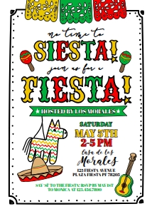No Time To Siesta Invitation (doodle) - www.printerfairy.com design preview