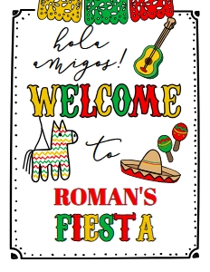 No Time To Siesta Welcome Sign (doodle) - www.printerfairy.com design preview