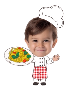 Trattoria Birthday Topper with FACE (red, green - 8.5x11) - www.printerfairy.com: Trattoria Birthday Topper with FACE (red, green) - www.printerfairy.com