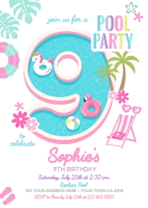 Pool Party Birthday Invitation_9 - www.printerfairy.com: Pool Party Birthday Invitation_9 - www.printerfairy.com