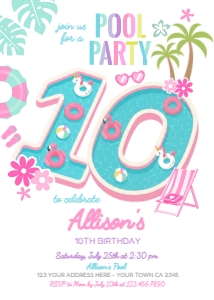 Pool Party Birthday Invitation_10 - www.printerfairy.com: Pool Party Birthday Invitation_10 - www.printerfairy.com