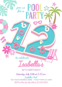 Pool Party Birthday Invitation_12 - www.printerfairy.com: Pool Party Birthday Invitation_12 - www.printerfairy.com