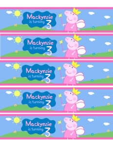 Peppa pig Water Bottle label 1: Peppa Pig Bundle 3