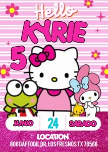 Hello Kitty Invitation 2: Hello Kitty Invitation 2