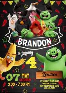 Angry Birds Invitation 1 design preview