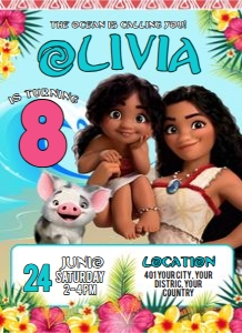 Moana invitation 5: Moana invitation 5