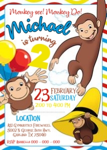 Curious George invitation 2: Curious George invitation 2