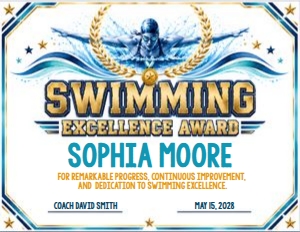Swimming Certificate girl: Swimming Certificate