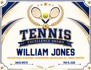 Tennis Certificate m1: Tennis Certificate