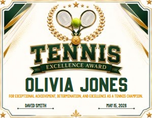 Tennis Certificate m2: Tennis Certificate