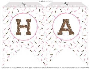 004 - Donut Sprinkles Birthday Banner - Pink design preview