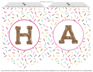 005 - Donut Shoppe Sprinkles Birthday Banner design preview