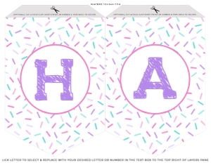 002 - Donut Shoppe Pink Purple Sprinkles Birthday Banner design preview