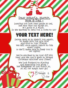 Letter - Elf Arrival Letter Christmas Stripes 8.5x11 - 10 downloads: Letter - Elf Arrival Letter red green stripe 8.5x11 - 10 downloads