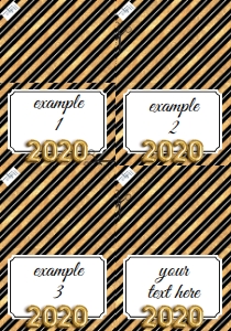 Food Label - New Years Eve Gold Black Glitter Stripes 2.5x3 design preview