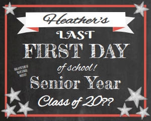 School - Last First day 16x20: School Sign - Last FIrst Day Senior Year Chalkboard Stars
