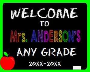 SIGN- Teachers Board - Welcome Sign Chalkboard Rainbow 16x20: School Sign - Teachers Board Chalkboard Rainbow