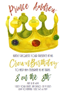 Invite - Crown Birthday 5x7: Invite - Crown Birthday