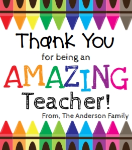 Wine Label - Teacher Appreciation Crayons design preview