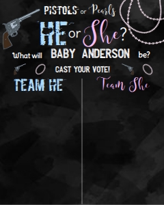 Gender Reveal Board - Cast your Vote Pistols or Pearls Chalkboard 16x20: Gender Reveal Board - Old Wives Pistols or Pearls