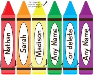 Crayon Names - Teacher Decorations design preview