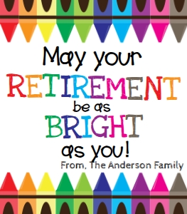 Wine Label - Teacher Retirement Crayons design preview