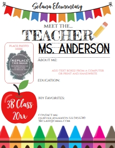 Teacher Letter - About Me Crayons design preview