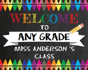 Sign - Welcome Door Sign Teacher Chalkboard design preview