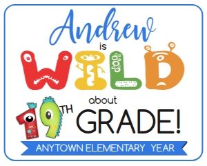 SIGN - Wild about School Monster 16x20 10th Grade: School Sign - Wild about School Monsters