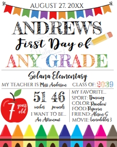 School Sign - Crayon Kids Info Vertical design preview