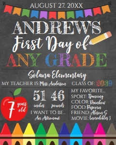 School Sign - Crayon Kids Info Chalkboard design preview