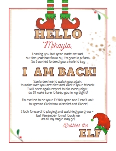 Letter - Red Elf Arrival Letter Christmas Marquee 8.5x11: Elf - Christmas Bundle Marquee Gold