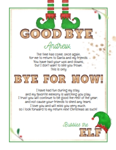 Letter - Green Elf Goodbye Letter Christmas Marquee 8.5x11: Elf - Christmas Bundle Marquee Gold