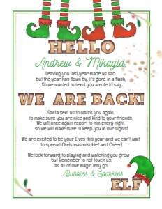 Letter - Green Elf Arrival Letter 2 Elves Christmas Marquee 8.5x11: Elf - Christmas Bundle Marquee Gold
