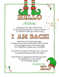 Letter - Green Elf Arrival Letter Christmas Marquee 8.5x11: Elf - Christmas Bundle Marquee Gold