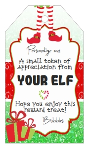 Gift Tags - Elf Green Glitter Gift from Elf: Elf Quarantine Kit letter first - Green Glitter