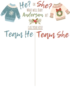Cast your Vote - Christmas Sweaters White 16x20: Gender Reveal Signs - Old Wives Cast Vote Christmas Sweaters Blue Red