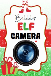 Cards - ELF Surveillance Christmas Camera Green Glitter 4x6: Elf Quarantine Kit letter first - Green Glitter