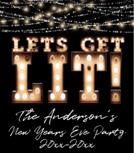 Wine Bottle - Lets Get Lit New Years Marquee 3.5x4: Wine Bottle - Lets Get Lit New Years
