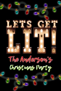 Wine Bottle - Lets Get Lit Christmas Marquee 4x6: Lets Get Lit - Christmas Black Lights Marquee