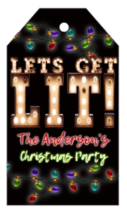 Tag - Lets get Lit Christmas Black lights 2x3.5: Lets Get Lit - Christmas Black Lights Marquee