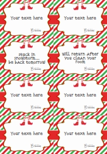 Note Cards - Elf Christmas Red Stripes 3.5x2.5: Letter - Elf Arrival Letter red green stripe 8.5x11 - 10 downloads
