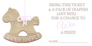 Diaper Raffle - Christmas Rustic Ornament Horse 3.5x1.75 Girl: Baby Shower - Christmas Ornament Rocking Horse Clean Elegant