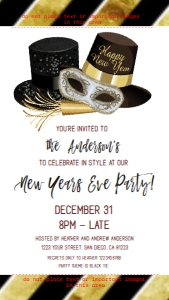 Phone Invite - New Years Eve Hats Electronic Smartphone: Smartphone Invite - New Years Eve Hats