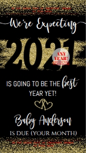 Phone - Baby Announcement New Year Best Year 2020 Digital: Sign - Baby Announcement Gold Glitter 202x