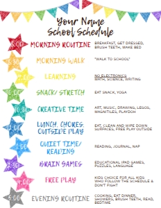 Sign - Home School Schedule Stars Rainbow design preview